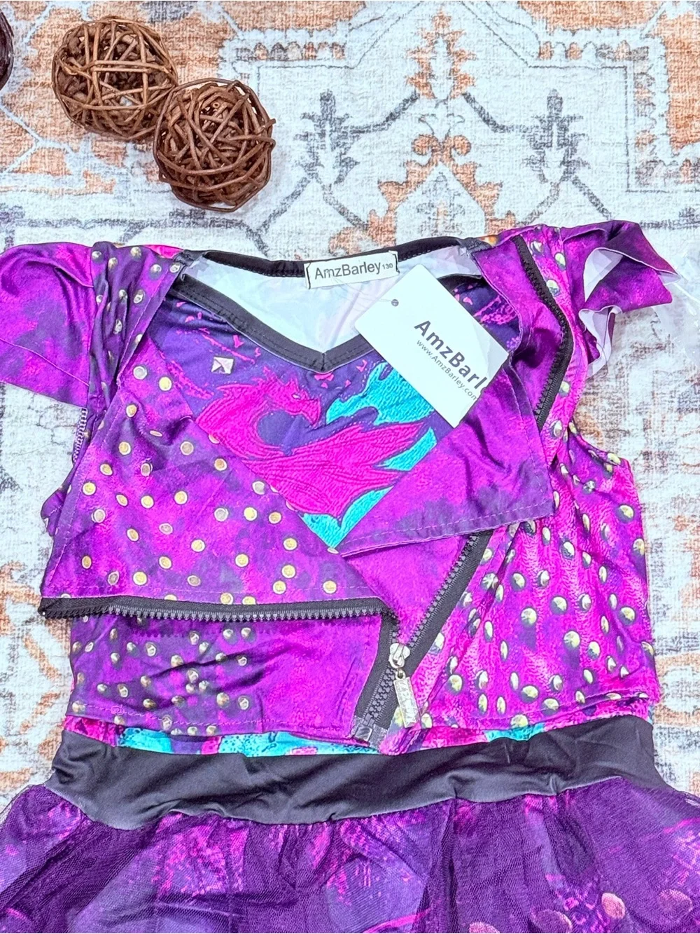 Purple Sequin Tulle Girls' Costume Dress
